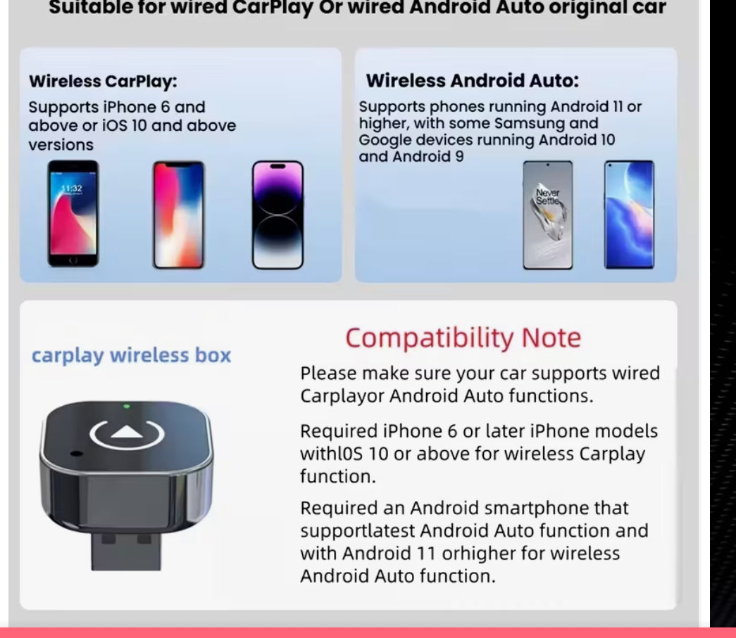 North-Link Wireless CarPlay & Android Auto Adapter